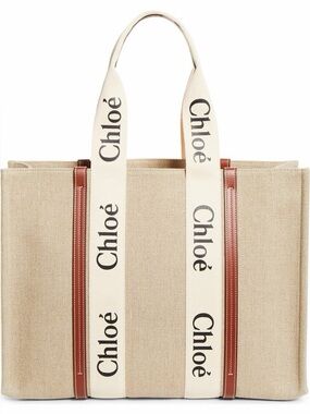 Large Chloé Woody Linen Tote